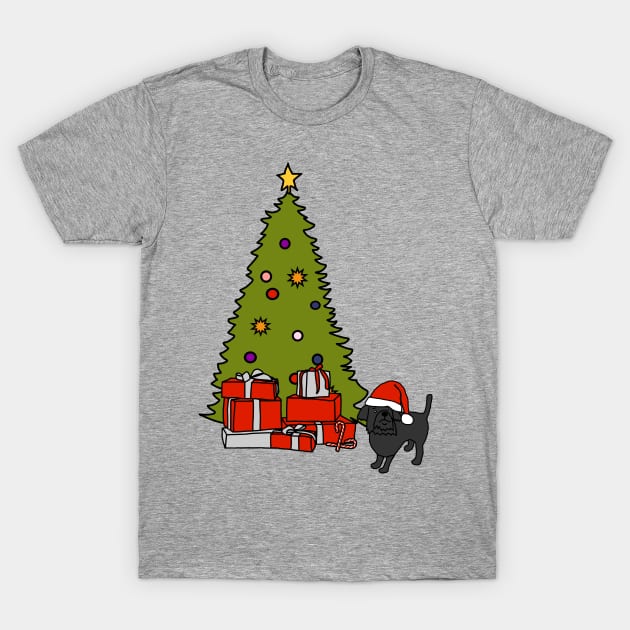 Cute Dog and Christmas Tree T-Shirt by ellenhenryart